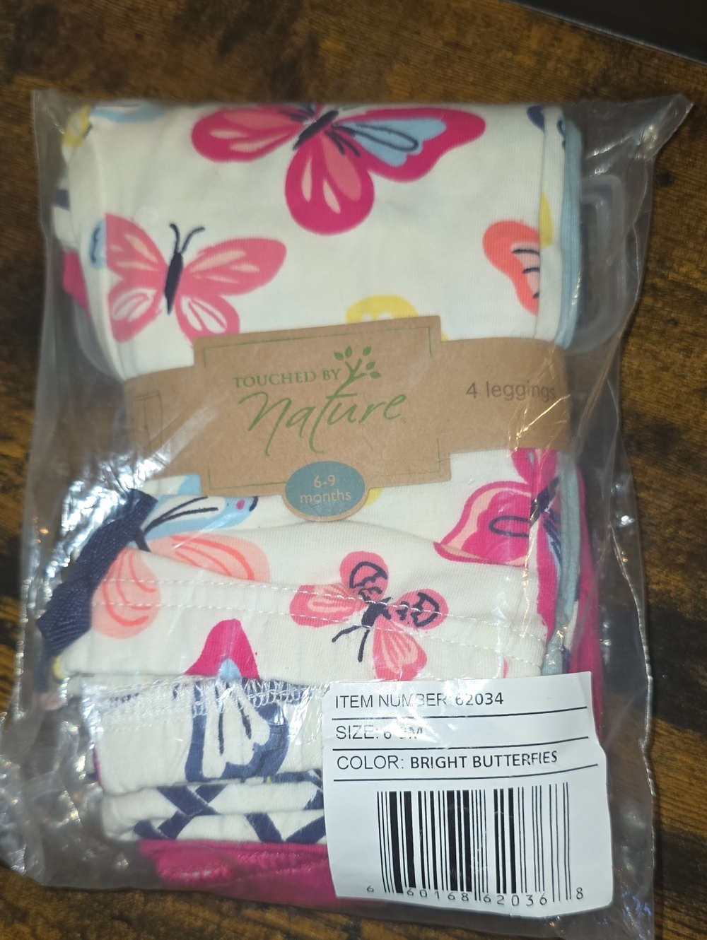 Touched by Nature Bright Butterflies Baby Leggings - 4 Pack